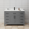 Custom image for Dark Gray with Matte Black Trim / Carrara Cultured Marble / No Mirror