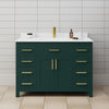 Custom image for Green with Brushed Gold Trim / White Cultured Marble / No Mirror