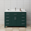 Custom image for Green with Brushed Nickel Trim / Carrara Cultured Marble / No Mirror