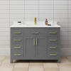 Custom image for Dark Gray with Brushed Gold Trim / Carrara Cultured Marble / No Mirror