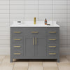 Custom image for Dark Gray with Brushed Gold Trim / White Cultured Marble / No Mirror