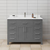 Custom image for Dark Gray with Brushed Nickel Trim / White Cultured Marble / No Mirror
