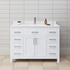 Custom image for White with Brushed Nickel Trim / White Cultured Marble / No Mirror
