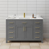 Custom image for Dark Gray with Brushed Gold Trim / Carrara Cultured Marble / No Mirror