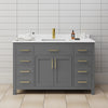 Custom image for Dark Gray with Brushed Gold Trim / White Cultured Marble / No Mirror