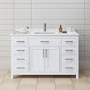 Custom image for White with Brushed Nickel Trim / Carrara Cultured Marble / No Mirror