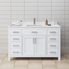 Custom image for White with Brushed Nickel Trim / White Cultured Marble / No Mirror