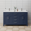 Custom image for Dark Blue with Brushed Nickel Trim / Carrara Cultured Marble / No Mirror