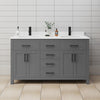 Custom image for Dark Gray with Matte Black Trim / White Cultured Marble / No Mirror
