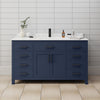 Custom image for Dark Blue with Matte Black Trim / Carrara Cultured Marble / No Mirror