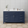 Custom image for Dark Blue with Brushed Nickel Trim / White Cultured Marble / No Mirror
