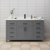 Custom image for Dark Gray with Matte Black Trim / Carrara Cultured Marble / No Mirror
