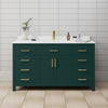 Custom image for Green with Brushed Gold Trim / White Cultured Marble / No Mirror