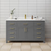 Custom image for Dark Gray with Brushed Gold Trim / Carrara Cultured Marble / No Mirror