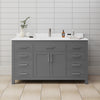 Custom image for Dark Gray with Brushed Nickel Trim / White Cultured Marble / No Mirror