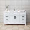 Custom image for White with Matte Black Trim / White Cultured Marble / No Mirror