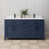 Custom image for Dark Blue with Matte Black Trim / Carrara Cultured Marble / No Mirror