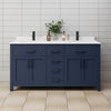 Custom image for Dark Blue with Matte Black Trim / White Cultured Marble / No Mirror