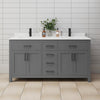 Custom image for Dark Gray with Matte Black Trim / Carrara Cultured Marble / No Mirror