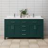 Custom image for Green with Brushed Nickel Trim / White Cultured Marble / No Mirror