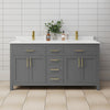 Custom image for Dark Gray with Brushed Gold Trim / Carrara Cultured Marble / No Mirror