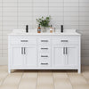 Custom image for White with Matte Black Trim / White Cultured Marble / No Mirror
