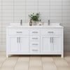 Custom image for White with Brushed Nickel Trim / White Cultured Marble / No Mirror