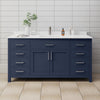 Custom image for Dark Blue with Brushed Nickel Trim / Carrara Cultured Marble / No Mirror