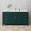 Custom image for Green with Brushed Nickel Trim / White Cultured Marble / No Mirror