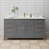 Custom image for Dark Gray with Brushed Gold Trim / Carrara Cultured Marble / No Mirror