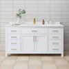 Custom image for White with Brushed Gold Trim / White Cultured Marble / No Mirror