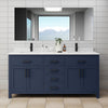 Custom image for Dark Blue with Matte Black Trim / Carrara Cultured Marble / No Mirror