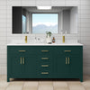 Custom image for Green with Brushed Gold Trim / Carrara Cultured Marble / No Mirror