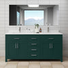 Custom image for Green with Brushed Nickel Trim / Carrara Cultured Marble / No Mirror