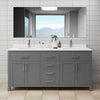Custom image for Dark Gray with Brushed Nickel Trim / White Cultured Marble / No Mirror