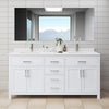 Custom image for White with Brushed Nickel Trim / White Cultured Marble / No Mirror