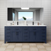 Custom image for Dark Blue with Matte Black Trim / White Cultured Marble / No Mirror