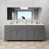 Custom image for Dark Gray with Brushed Gold Trim / Carrara Cultured Marble / No Mirror