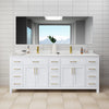 Custom image for White with Brushed Gold Trim / Carrara Cultured Marble / No Mirror