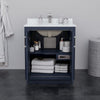 Custom image for Dark Blue with Brushed Nickel Trim / White Cultured Marble / 24