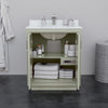Custom image for Light Green with Brushed Nickel Trim / White Carrara Marble / No Mirror