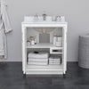 Custom image for White with Brushed Nickel Trim / White Cultured Marble / 24