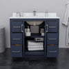 Custom image for Dark Blue with Brushed Nickel Trim / White Quartz / No Mirror