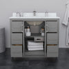 Custom image for Dark Gray with Brushed Nickel Trim / White Quartz / No Mirror