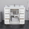 Custom image for White with Brushed Nickel Trim / White Cultured Marble / No Mirror