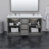 Custom image for Dark Gray with Brushed Nickel Trim / Carrara Cultured Marble / 58