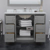 Custom image for Dark Gray with Satin Bronze Trim / White Quartz / 46