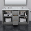 Custom image for Dark Gray with Brushed Nickel Trim / White Cultured Marble / 58