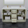Custom image for Light Green with Satin Bronze Trim / Carrara Cultured Marble / 58