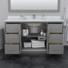 Custom image for Dark Gray with Brushed Nickel Trim / White Cultured Marble / 58